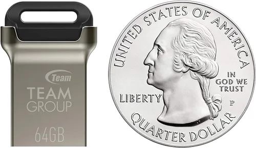 Vista 6 de TEAMGROUP C162 32GB USB 3.2 Gen 1 USB 3.1/3.0 Mini Fits Metal Lectura 100MB/s Flash Thumb Drive Almacenamiento de Datos Externo Memory Stick