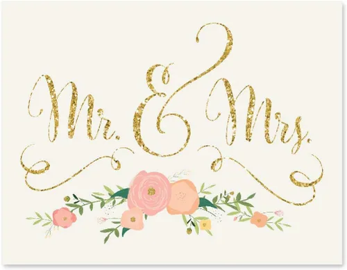 Vista 8 de Andaz Press Letreros de fiesta de boda, purpurina dorada sintética con flores florales de coral melocotón, 8.5 x 11 pulgadas, resalta tu versículo