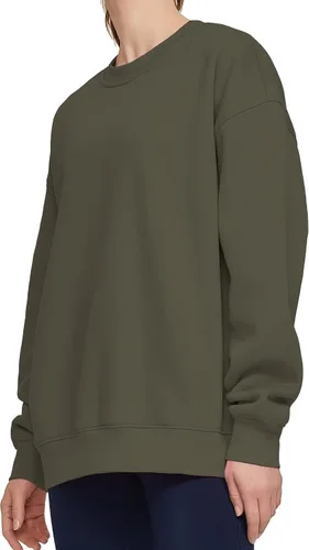 Vista 2 de THE GYM PEOPLE Sudadera de forro polar con cuello redondo y ajuste holgado para mujer