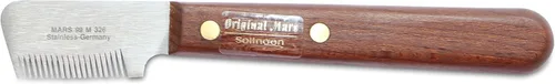 Vista 5 de Mars - Cuchillo profesional para pelar perros, herramienta de aseo para dientes inclinados medianos con borde cónico, diestro