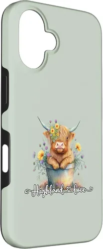 Vista 3 de Lindo bebé Highland vaca ternero amor primavera pastel novedad caso para iPhone 16
