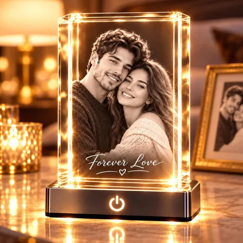 Vista 11 de Luz nocturna de bola de cristal de fase lunar personalizada, recuerdo de regalos de boda luna1