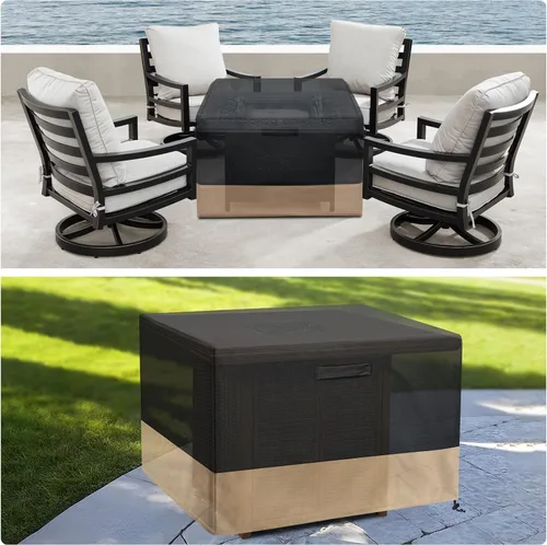 Vista 5 de Stanbroil Cubierta Cuadrada para Patio de 40 Pulgadas, Cubierta para Hoguera 600D Impermeable para Mesa de Hoguera al Aire Libre, Cuenco de Fuego