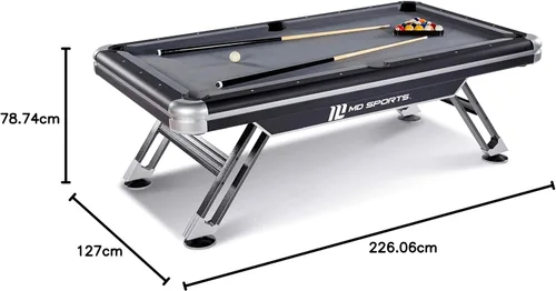 Vista 18 de MD Sports Mesa de Billar Titan de 7.5', Mesa de Billar con Bolsillo de Caída, Patas Duraderas de Acero con Juego de Bolas y Tacos de Billar