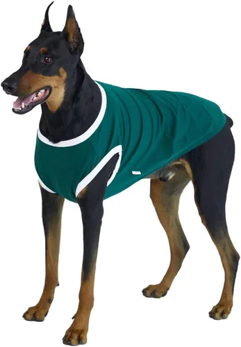 Vista 17 de Camiseta sin mangas para perro, camisas de algodón para perros, camisetas sin mangas, suave, transpirable, fresca para perro, ropa para mascotas