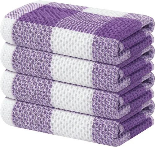 Vista 11 de Homaxy Paquete de 6 paños de cocina 100% algodón, 12 x 12 pulgadas, negro y rojo Negro & rojo