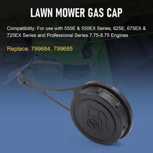 Vista 2 de DICMIC Tapa de gasolina para cortacésped compatible con B&S 550E 550EX 625E 675EX Serie 725EX Tapa del depósito de combustible de repuesto # 799585