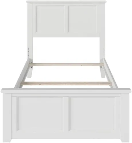 Vista 4 de Cama con plataforma de doble panel en color blanco