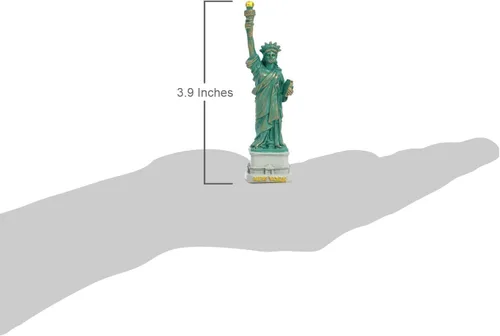 Vista 3 de Mini estatua de la libertad con tinte cobre; recuerdo de la estatua de la libertad (3.9 pulgadas)