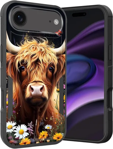 Vista 241 de Funda para iPhone Air, doble capa híbrida resistente resistente a prueba de golpes de policarbonato duro + funda protectora de silicona suave