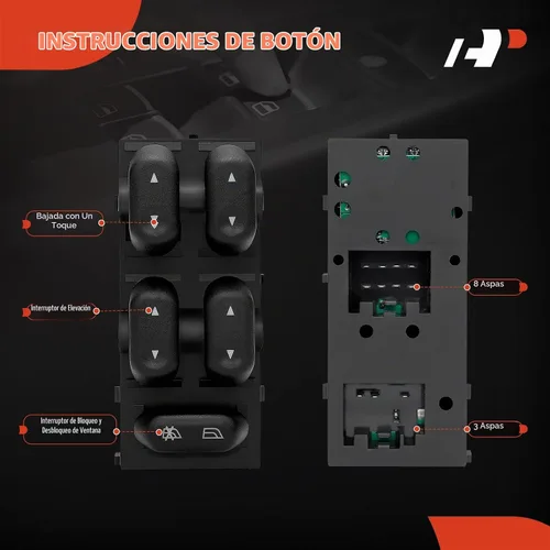 Vista 4 de A-Premium Master - Interruptor de elevalunas eléctrico para lado del conductor compatible con Ford F-150 2004-2008, Expedition 2003-2006, Crown