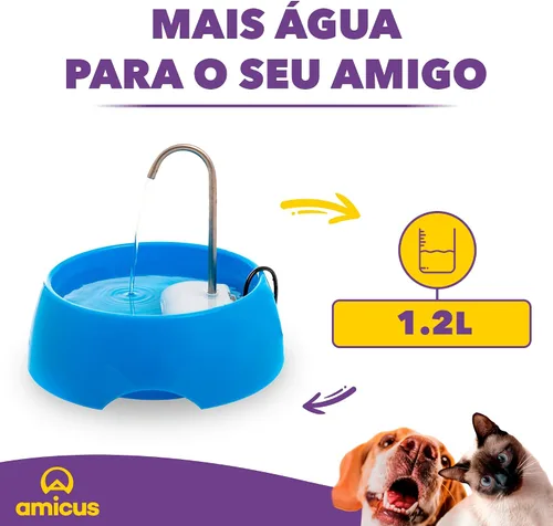 Vista 3 de Aqua MINI - Fuente de agua portátil para mascotas, cuenco automático para gatos y perros, grifo de acero inoxidable, filtros reemplazables, fácil