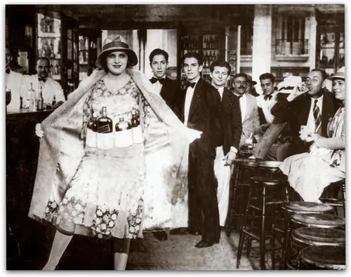 Vista 9 de Lone Star Art Sneaking It In Funny Scene: 11x14 Framed Poster - Vintage Retro Photo - Speakeasy & Bootleggers - Prohibition Era Bar Photo, Antique