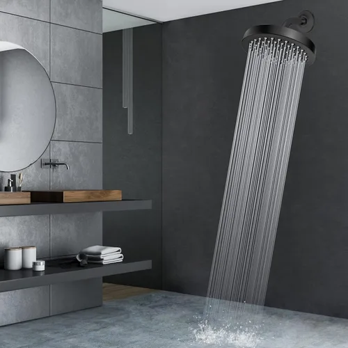 Vista 7 de Brazo de ducha Voolan con brida y cinta de teflón, brazo de cabezal de ducha extensible para cabezal de ducha fijo de baño, acero inoxidable sólido