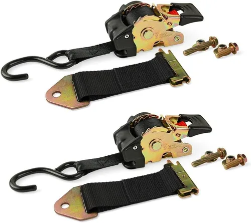 Vista 9 de DC Cargo Mall Correas de trinquete retráctiles - Opciones de montaje E-Track y atornilladas (paquete de 2) 1 pulgada x 6 pies - 4,000 libras