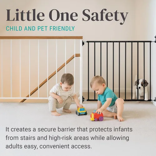 Vista 3 de KidCo Puerta de seguridad para bebés Safeway de paso de 24.75-42.5" para escaleras y marcos de puertas Puerta de seguridad para bebés sin tropiezo