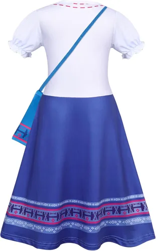 Vista 2 de HenzWorld Disfraz de Mirabel para niñas vestido mágico de la familia IsabelaMadrigalPepa disfraz de dibujos animados traje de fiesta