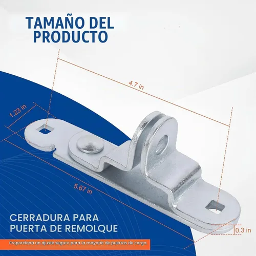 Vista 2 de Fuoequl Cerrojo de puerta de remolque para pestillo de puerta de remolque de carga y piezas de puerta de remolque cerradas