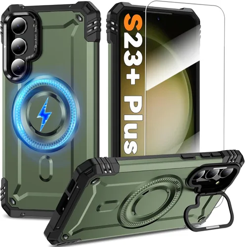 Vista 11 de Funda magnética para Samsung Galaxy S25+ Plus/Galaxy S24+ Plus [Soporte de anillo de cámara integrado] [Protector de pantalla]
