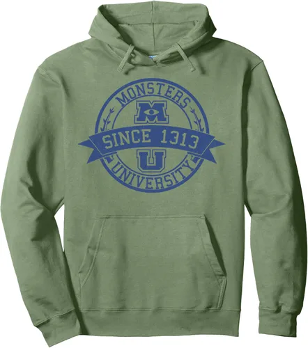 Vista 4 de Disney Pixar Monsters University School Crest Movie Logo Sudadera con capucha, Gris