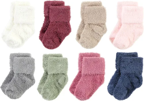 Vista 26 de Hudson Baby - Calcetines de algodón para bebés recién nacidos y Terry para niñas bebés