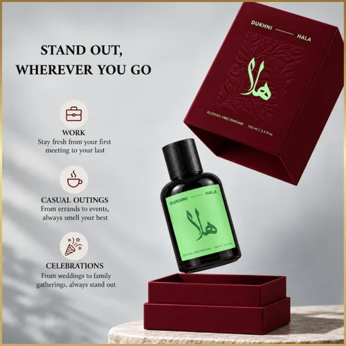Vista 5 de Dukhni Hala100ml Perfume unisex Perfume árabe de larga duración