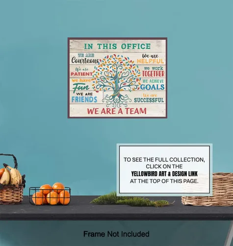 Vista 6 de Arte de Pared y Decoración de Oficina de Trabajo en Equipo - Arte de Pared para Hogar y Lugar de Trabajo - Póster Motivacional de Inspiración