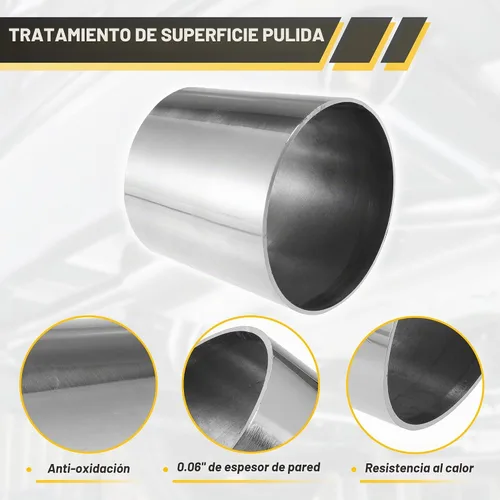 Vista 4 de X AUTOHAUX - Tubo de escape con mandril para coche, codo doblado, tubo de acero inoxidable 304, reductor concéntrico de 2.5" DE a 3" DE, 2 piezas
