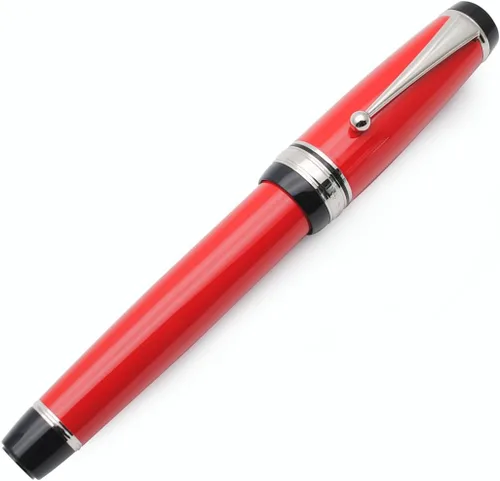 Vista 16 de Pluma estilográfica grande de metal, plumilla mediana de 0,7 mm, incluye convertidor de tinta y 5 cartuchos, acabado brillante pintado al piano Negro