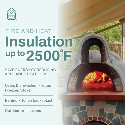 Vista 4 de Aislamiento de fibra de cerámica, 1 pulgada de grosor x 15 x 24 pulgadas, manta aislante ignífuga de 2500 F para forja, horno de pizza, chimenea