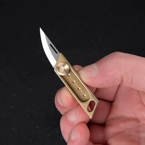 Vista 7 de Mini navaja, cuchillo utilitario, herramientas EDC geniales, se utiliza para abrir letras, paquetes y cajas