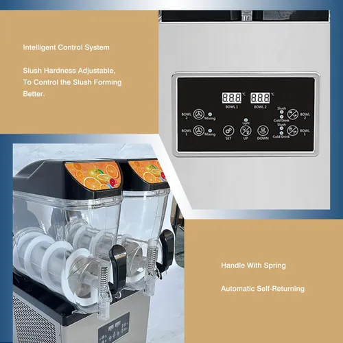 Vista 5 de Kolice Máquina comercial de hielo Slush, máquina de bebida congelada Margarita, máquina de enfriamiento para hacer bebidas