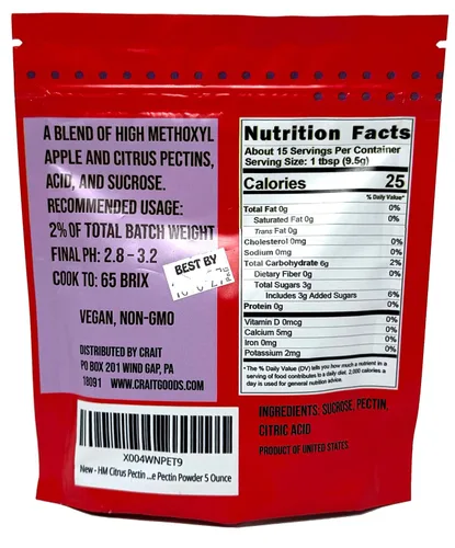 Vista 2 de Polvo de pectina de frutas (HM Rapid Set) – Pectina derivada de cítricos y manzana para mermeladas y gelatinas – 5 oz