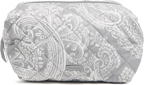 Vista 8 de Vera Bradley Bolsa organizadora de maquillaje cosmético grande de sarga de rendimiento para mujer