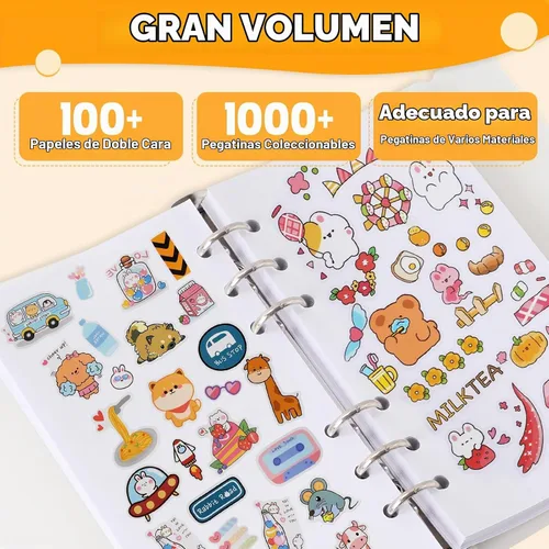 Vista 4 de Libro de calcomanías reutilizables - 100 hojas de álbum de recolección de calcomanías, A6