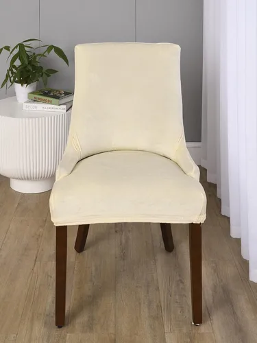 Vista 2 de MIFXIN Funda de terciopelo para silla lateral, elástica, lavable, inclinada, protector de asiento para comedor, banquete, decoración de fiesta
