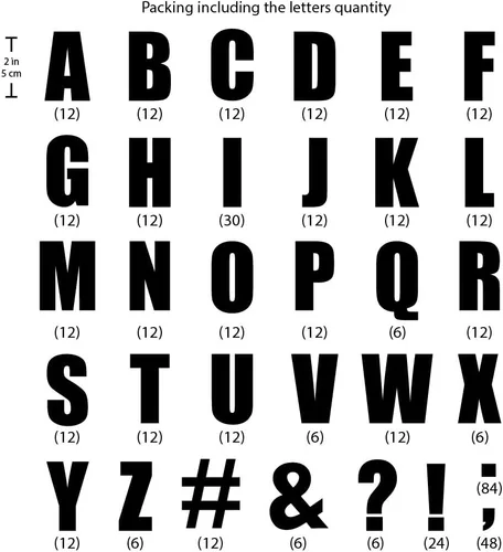 Vista 2 de Magfok Letras termoadhesivas de transferencia de 2 pulgadas, 18 hojas (negro)