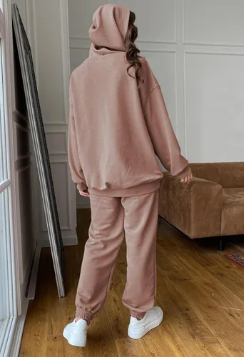 Vista 4 de Fixmatti Sudaderas con capucha para mujer, sudadera de manga larga, pantalón deportivo, 2 piezas