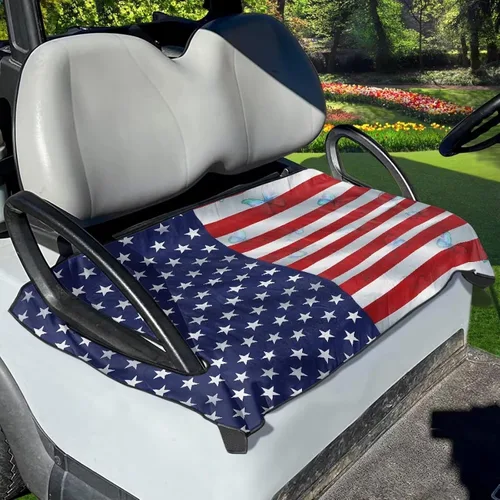 Vista 15 de Fundas de asiento de carrito de golf, lavables para carrito de golf, manta de toalla para carrito de golf, club, coche, fácil de instalar, funda