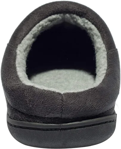 Vista 2 de NewDenber Men's Warm Memory Foam Suede Plush Lined Slip on Indoor Outdoor Clog House Slippers
