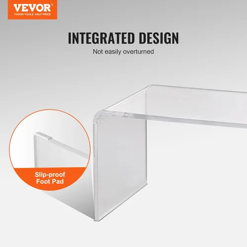 Vista 7 de VEVOR Mesa auxiliar de acrílico transparente en forma de U, mesa auxiliar de acrílico transparente, 32 x 15.8 x 16.3 pulgadas para café, bebida