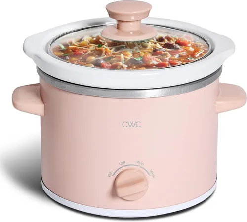 Vista 14 de COOK WITH COLOR 2QT Mini Olla de cocción lenta eléctrica redonda - Configuraciones ajustables, olla de gres extraíble, tapa de vidrio templado, apta
