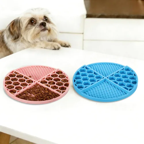 Vista 4 de Cuencos para perros de alimentación lenta, cuenco de comida para perros de comedor lento, amarillo y diámetro: 6.3 pulgadas, diseñado para perros
