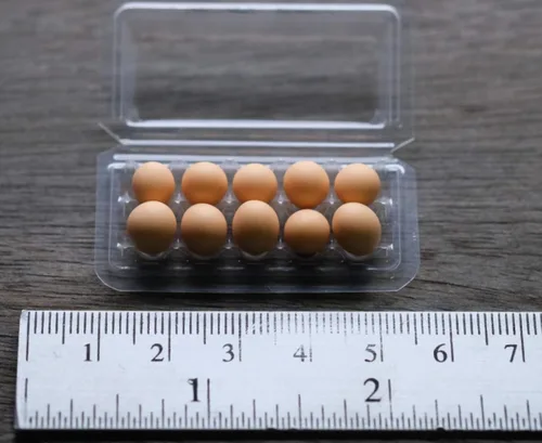 Vista 7 de 10 Huevos Cartón 4.5X1.2.0 in Casa de muñecas Miniatura Cocina Alimentación Suministro
