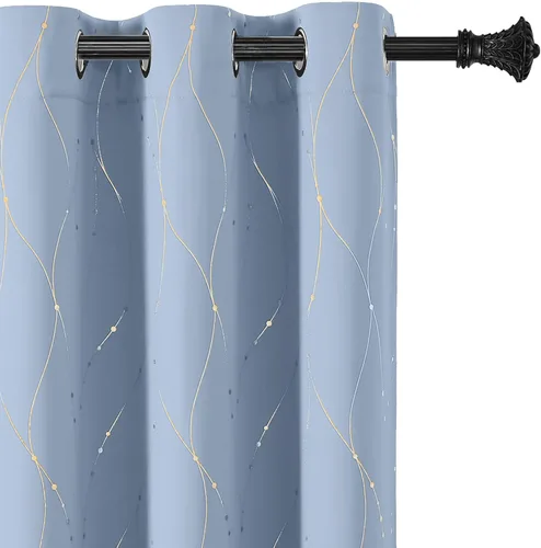 Vista 10 de BUHUA - Paneles de cortinas opacas para sala de estar, cortinas grises con aislamiento térmico, cortinas de ventana para dormitorio - 72 pulgadas