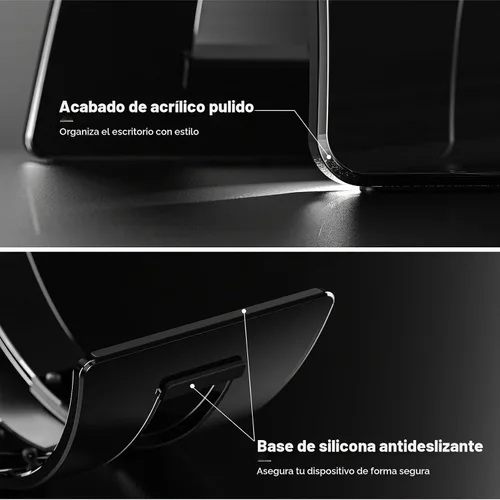 Vista 5 de Yikola Soporte Vertical para Laptop para Escritorio, Organizador Ahorro de Espacio para Todas las MacBook, Soporte para Laptop Acrílico Invisible