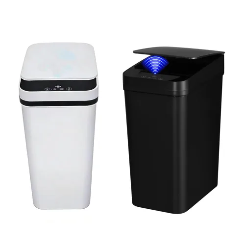 Vista 8 de Basurero de baño, basurero inteligente sin contacto, cubo de basura automático con sensor de movimiento con tapa, cubo de basura de 2.4 galones