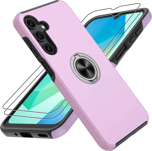 Vista 88 de Gritup - Funda para Galaxy A05S con protector de pantalla HD×2, funda protectora para teléfono a prueba de golpes con soporte magnético de anillo
