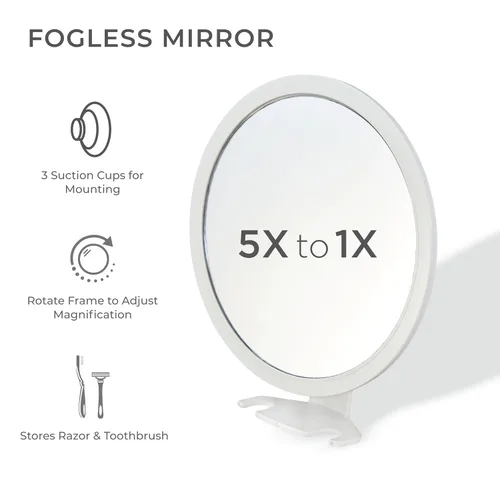 Vista 2 de Zadro Espejo de aseo sin niebla ajustable para barba y cabello facial de hombre