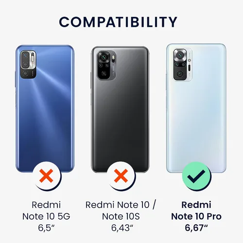 Vista 2 de kwmobile Funda de madera compatible con Xiaomi Redmi Note 10 Pro - Funda - Rising Sun Mother of Pearl Marrón oscuro